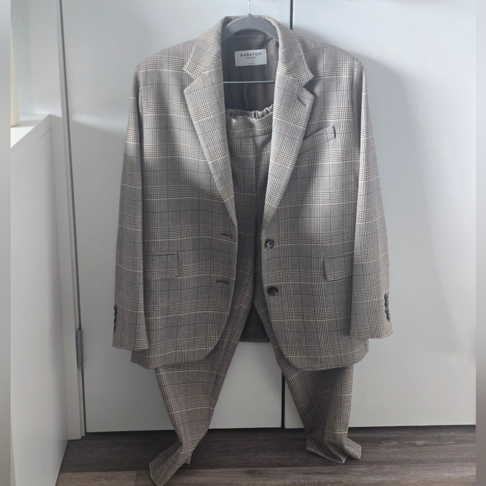 Babaton Beige Plaid Women's Suit